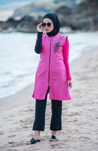 Kvinnors badkläder Minahill Hijab Swimsuit 405-01 Fuchsia