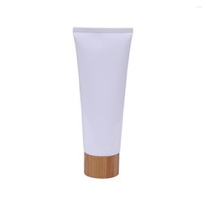 Storage Bottles Cosmetic Eco-friendly 150ml Plastic Soft Squeeze Tube Bamboo Cap For Skin Care Packaging Custom Logo Hair Conditioner Sun