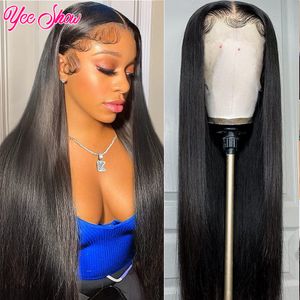 Lace Wigs 32 Inch Straight Lace Front Wig 13x4 Human Hair Wigs For Women Peruvian Human Hair Remy Transparent HD 13x6 Lace Frontal Wigs 230310