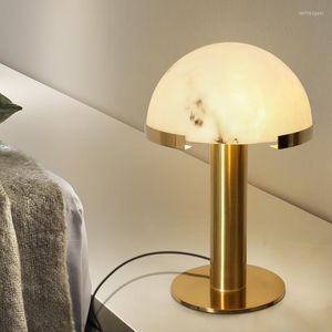 Bordslampor Simple Designer Light Luxury Model Room Modern Living Bedroom High-End Bedside Warm Imitation Marmor Lamp