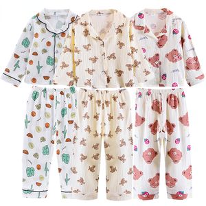 Pyjamas Frühling Nachtwäsche Nachtwäsche 9 12 Mädchen Jungen Pyjama Sets Kleinkind Teenager Seide Satin Tops Hosen Kinder Kinder Hose Pyjamas 230310