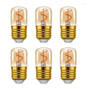 Retro LED Spirs Filament T28 E27 Amber Glass Edison Lampa ciepła biała 2200K 220V Lekka świeca Vintage