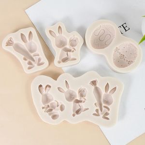 Baking Moulds 3D Easter Cookie Mold Cute Cartoon Eggs Silicone Mould Biscuit Cutter Party Fondant Cake Decor Tools