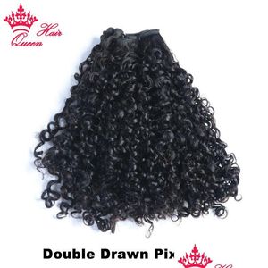 Hår wefts dubbel dn pixie curl brasilian curly väv buntar jungfruliga mänskliga våg 100 obearbetade inslag förlängningar naturliga svart droppe dh0tp