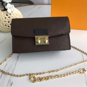 High Quality luxurys designers wallet Purse Woman Fashion Clutch purses Monogrames Flore chain wallet Card Holder Purse With Box D307z