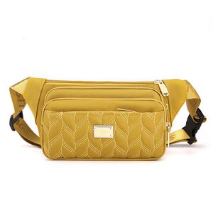 Waist Bags Golden Fanny Pack Waterproof Nylon Hip Bum Belt Light Weight Money Phone Pouch Pochetes Mulheres 230310