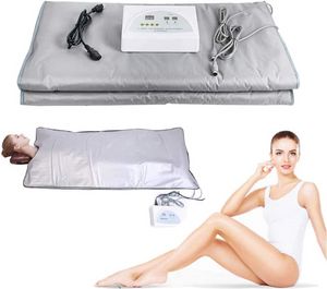Beauty Items Portable 2 zones waterproof oxford cloth detox far-infraed heating sauna slimming blanket for dehumidification home use
