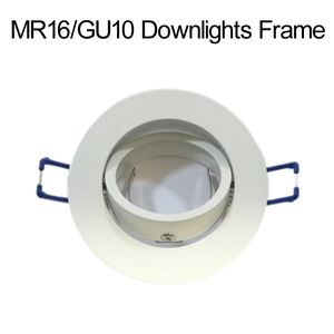 GU10 MR16 Glühbirne Beleuchtungszubehör Runder Einbau-Downlight-Halter Verstellbares Gehäuse Weiß Crestech