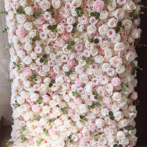 Dekorativa blommor SPR 4ft 8ft Blush Pink Wall kan rulla upp bågsbordslöpare konstgjorda blommor dekorationer arrangemang gratis shpping