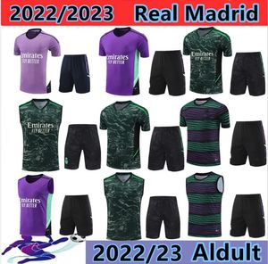 2022-2023 Madrids TRACKSUIT set TRAINING suit 22/23 tuta da allenamento per uomo e bambino manica corta gilet chandal futbol surveyement
