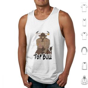 Tanques masculinos top top bull (nsfw) imprimir algodão erótico erótico masculino bara sexy minotauro