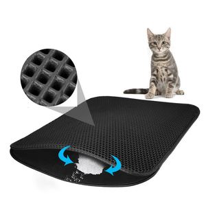 Camas de gato Móveis Tapete de lixo Tapete de camada dupla à prova d'água Caixa de estimação Caixa de estimação Caixa de estimação Carpet para S Sorpper House Cleaner Products 230309