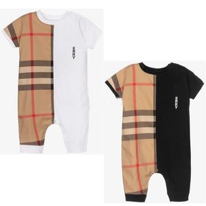 Yaz Bebek Erkek Kız Ekose Tulum Pamuk Yenidoğan Kısa Kollu Tulumlar Toddler Onesies Bebek Giysileri 0-24 Ay