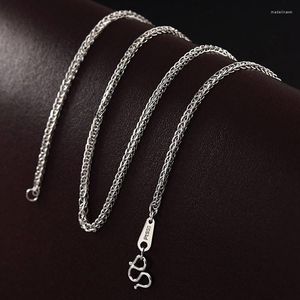 Kedjor Real Platinum 950 Halsband Lucky for Women Wheat Chain Link Gift 16 tum 18 tum
