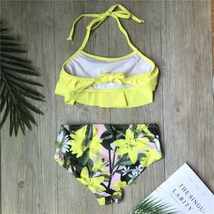 One-Pieces Children Girls Bikini Set Two-Pieces Swimming Suit Summer Halter Kids Girl Swimwear Swimsuit Bandage Bathing Suit