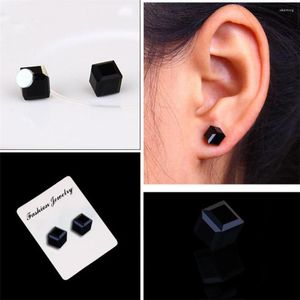 Backs Orecchini Non-Piercing Ear Stud Magnete creativo Quadrato Clip di cristallo Magnetico Nessun piercing Falso