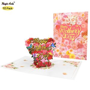 Geschenkkarten, 10 Stück, Happy Mothers Day Card, 3D-Grußkarten für Mama, Festival-Geschenk Z0310