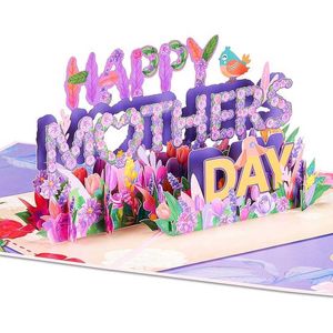 Cartão de cartões -presente Happy Mothers Day Up Cart.