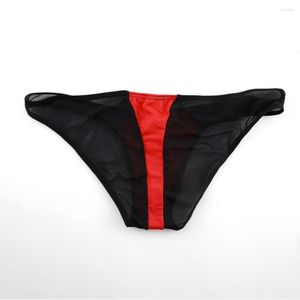 Underpants Briefs Contrast Color Soft Anti-septic Half Butt-cover Men Panties For Bathroom
