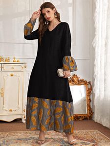 Casual Dresses TOLEEN Women Elegant Maxi 2023 Flare Long Sleeve Patchwork Abaya Arabic Turkey African Evening Party Robe Vestido