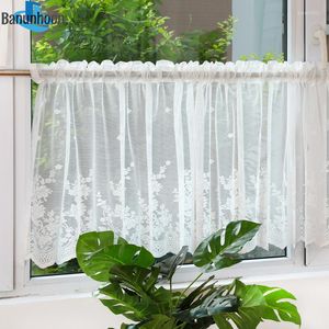 Cortina Lace Quarto curto Triagem de janela pura meia cortina para a cozinha Cretans da sala de estar Valance da cabeça