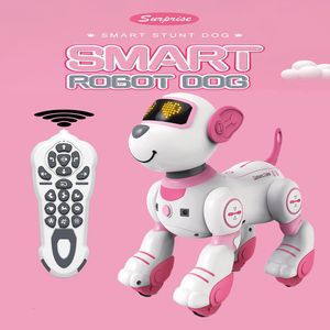 Electric RC Animals Children's Toy Robot Dog Remote Control Pet Dog Toy Intelligent Touch Remote Control Stunt Walking Dancing Electric Pet Dog 230310