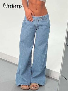 Pantaloni da donna Capris Weekeep Baggy y2k Jeans Chic Pantaloni cargo dritti a vita bassa Casual Streetwear Denim Mom Jeans Harajuku Anni '90 Moda Abbigliamento donna L230310