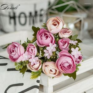 Dekorative Blumen 10 Kopf Mini Künstliche Pfingstrose Seidenstrauß Europäisch Für Hochzeit Braut Party Fake Holding Home Dekoration
