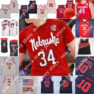 Anpassad NCAA Nebraska Cornhuskers College Basketball Jersey Quaran McPherson Oleg Kojenets Keisei Tominaga Trevor Lakes Trey McGowens