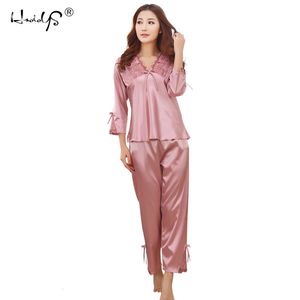 Damen-Nachtwäsche, sexy Spitzen-Pyjama, Seiden-Stian-Pyjama-Set, Ganzkörper-Nachtwäsche mit V-Ausschnitt, Damen-Wintermode-Pyjama, Ankunft, Damen-Nachtwäsche 230310