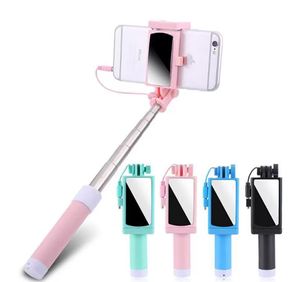 Mini Wireless Bluetooth Selfie Stick with Remote Control and mirror Portable Selfie Monopod