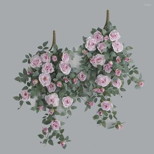 Dekorativa blommor 1 Sträng Vacker konstgjorda Rose Lightweight Flower Delicate Ader Romance Fresh Keeping Simulation