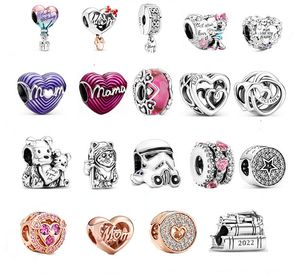 2023 Women's Sterling Silver Pandora Charm Happy Mother's Day Birthday Hot Air Balloon Spread Love Beads