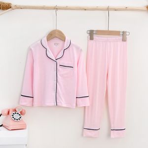 Pyjamas Baby Boy Girl Pyjama Ställer kläder Kids Solid Tops Pant Clothing Spring Autumn Family Match Pyjamas Children Sleepwears 230310