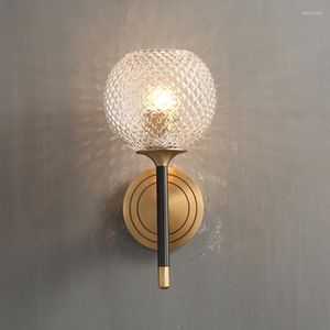 Wall Lamps Pineapple Glass Copper Light Modern Sconce Lights Lamparas De Pared With LED Bulb E14 Warm White 3000K AC220V