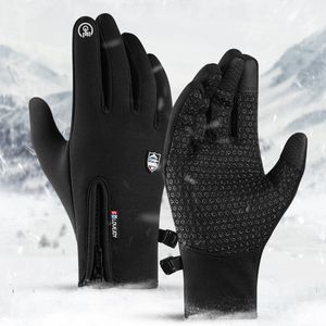 Guanti da ciclismo Guanti invernali da ciclismo impermeabili da uomo Moto Nero Caldo Guanti touch screen con dita intere MTB Bicicletta Sci all'aperto Equitazione 230309