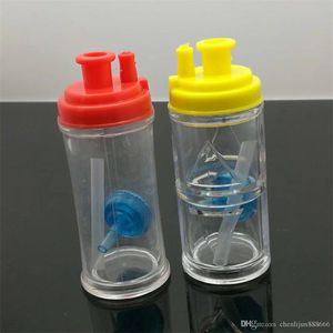 Rökande rör Nytt plastfilter Snuff Bottle Glass Bongs Oil Burner Glass