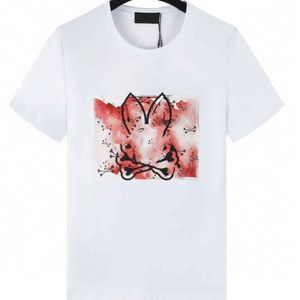 Psychological Bunny T-shirts Designer Skull Bunny Mönster Topp Bomull O-Neck Rabbit Animal Print T Shirts For Women Custom Printed Pop Tees 749