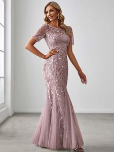 Party Dresses Elegant Evening Dress paljetttryck Fishtail Tulle för 2023 Ever Pretty of Lilac Tulle Bridesmaid 230310