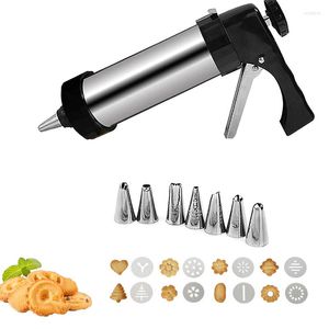 Stampi da forno Presse per biscotti in acciaio inossidabile Kit pistola per biscotti fai-da-te e set di glassa per torte Strumenti per la decorazione domestica