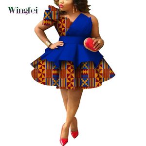 Ethnic Clothing African Dresses for Women Ankara Print Strapless Multi-layer Dresses Dashiki Party Wedding Evening Dress African Clothing WY4213 230310