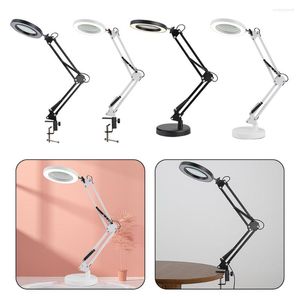 Bordslampor upplysta 3x/5x Magnifier USB Lamp Clip-On Top Desk LED Läsning Stor linstorleking Glasskönhetsverktyg