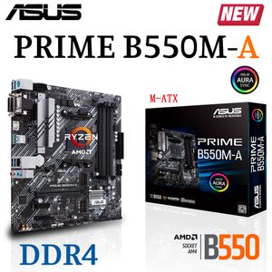 Asus Prime B550M-A Socket AM4 Материнская плата AMD B550 Поддержка R3 R5 R7 ЦП DDR4 4800 МГц PCI-E 4 M.2 128GB MICRO ATX MAINBOAR