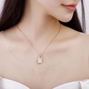 Choker Luxurious Lock Big Pendant Short Necklace For Woman Cubic Zirconia Adjustable Crystal Charms Wedding Party 2023