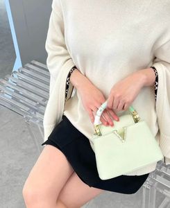 23ss Роскошная дизайнерская сумка-тоут Capu bb женская мини-женская ручная клатч на плечо классическая маленькая цветочная свежая зеленая сумка 28 20 см