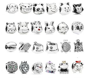 2023 Women's Sterling Silver Charm Animal Lion King Tortoise Cute Hanging Beads DIY Accessories Beads