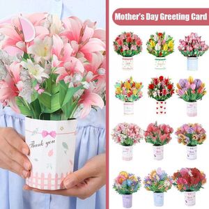 기프트 카드 3D Up Flower Greeting Cards 어머니의 날 3D 인사말 카드 꽃 꽃다발 인사말 어머니 아내 교사 최고의 선물 E4P6 Z0310