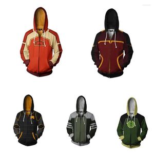 Męskie z kapturem Awatar Ostatnia Airbender Cosplay 3D Print Zipper Up Fashion Flame Bluzy Spring Autumn Jackets Pullover