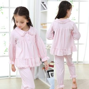 Pigiama Autunno Bambini Pigiama Imposta Ragazze Pigiama Manica lunga Cotone Home Style Vestiti per bambini Bambini Sleepwear Alta qualità 230310