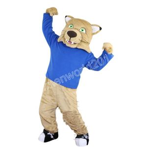 Yetişkin Boyut Sport Cat Tiger Leopar Maskot Kostüm Simülasyon Karikatür Karakter Kıyafetler Takım Uygun Kıyafet Noel Karnavalı Fantezi Elbise Erkek Kadınlar
